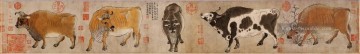 Hanhuang fünf Rinder Chinesische Kunst Ölgemälde